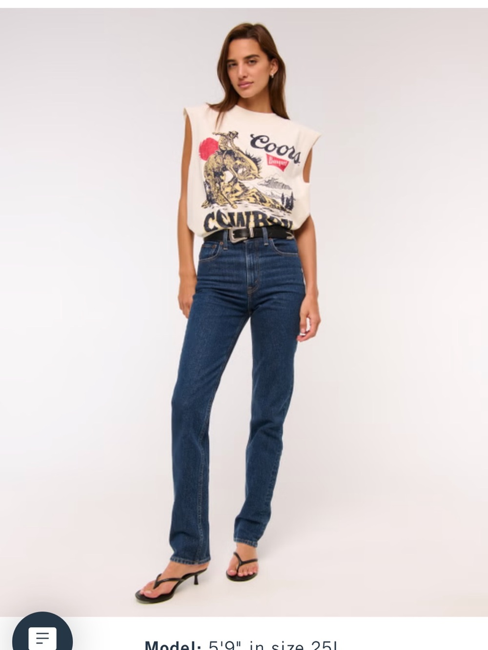 Abercrombie + Fitch The 90s Ultra High-Rise Straight Leg Jeans in Dark Blue